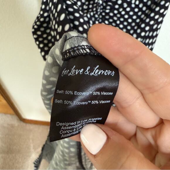 NWT For Love & Lemons Beth Polka Dot Midi Dress Size M - Picture 5 of 6